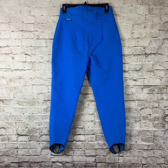 Vintage Obermyer Women's Ski Pants Size 10R Blue Stirrups Wool Nylon Stretch Y2K - Picture 5 of 9